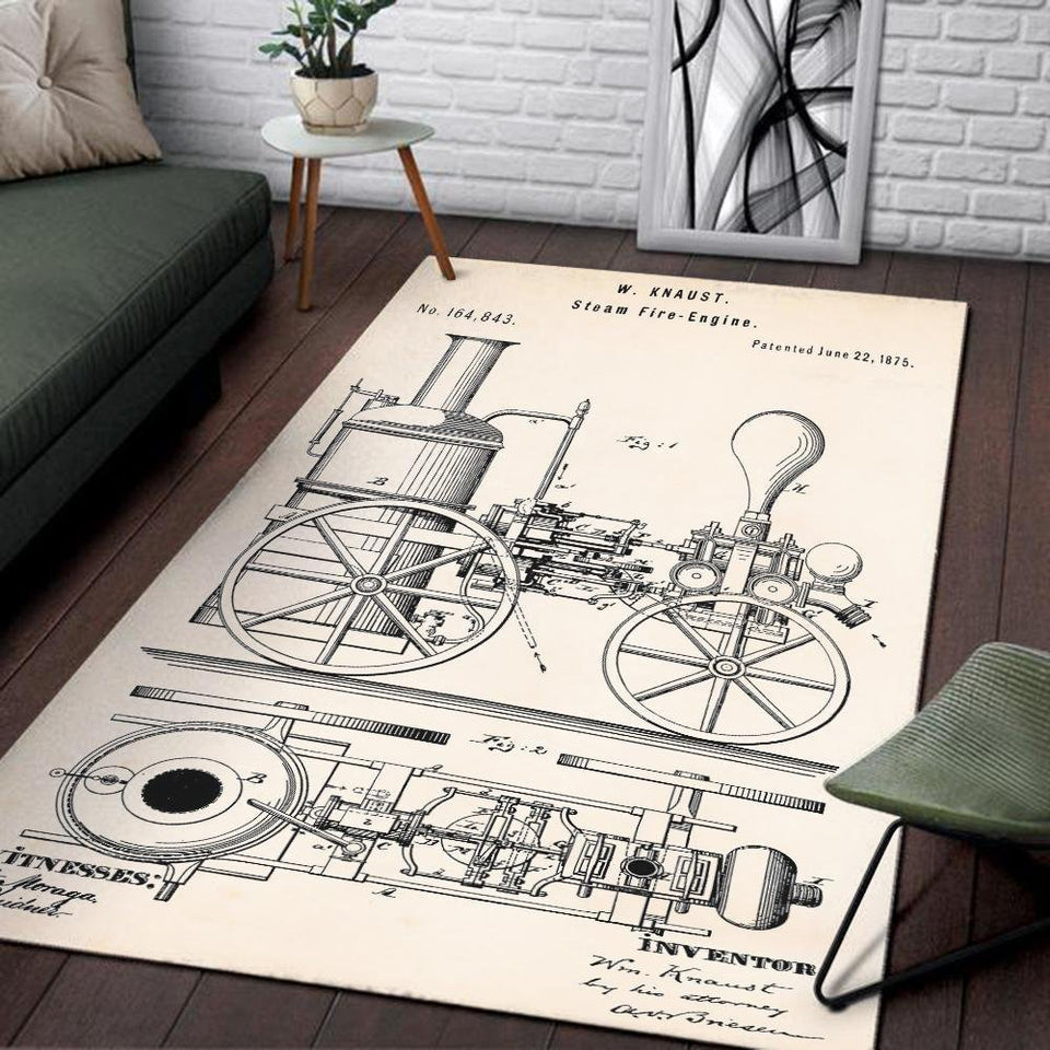 Locomotive Rug Locomotive Railway Railroad 04853