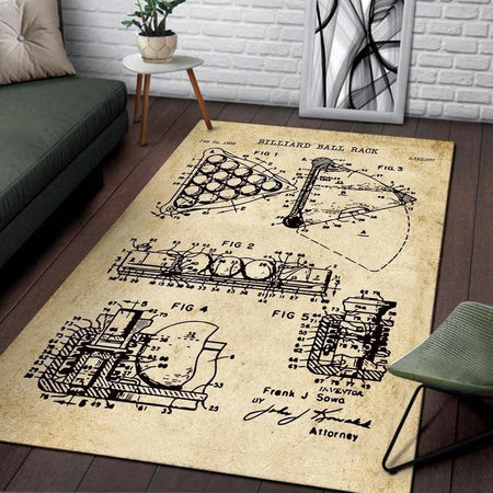 1969 Billiard Ball Rack Patent Rug 05998