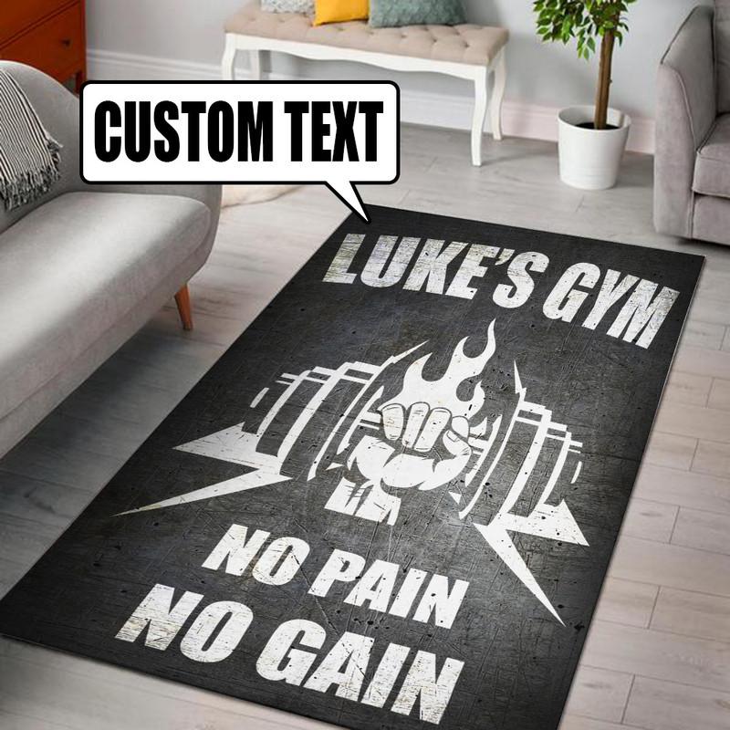 Personalized No Pain No Gain Rug 06888