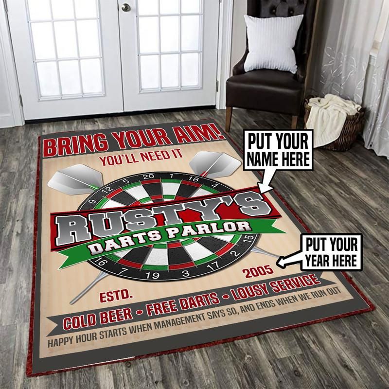 Personalized Darts Room Rug 06392