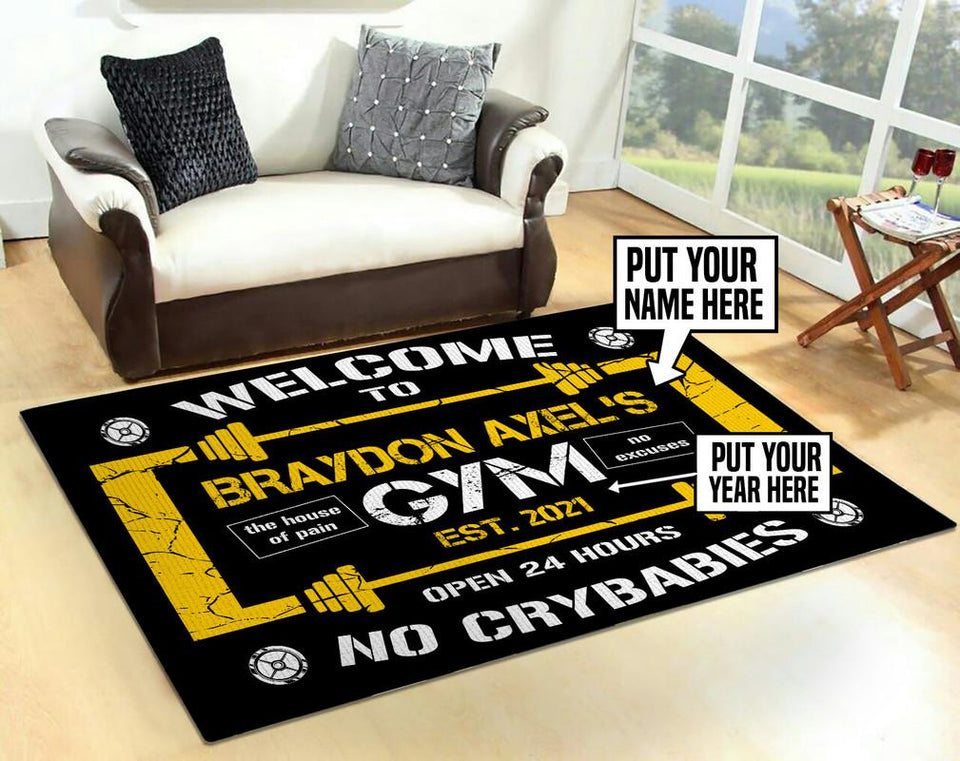 Personalized Gym Room Rug 06610