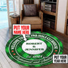 Personalized Golf Couple 19th Hole Living Room Round Mat Circle
