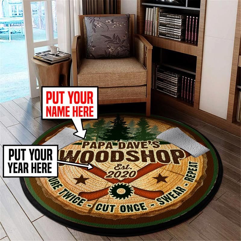 Personalized Workshop Living Room Round Mat Circle Rug 06265