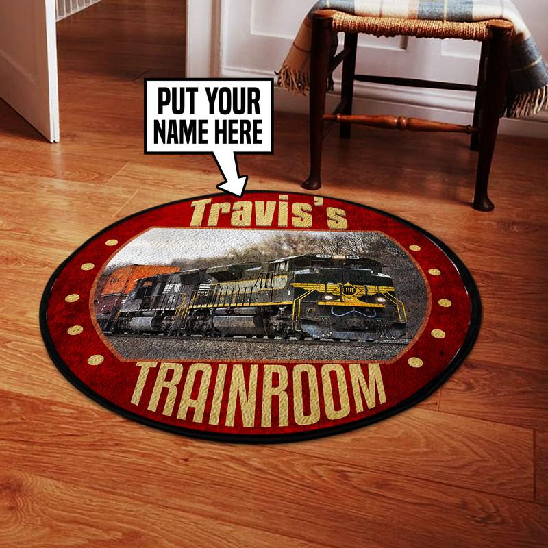 Personalized Erie Railroad Living Room Round Mat Circle Rug 05322