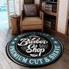 Personalized Barber Shop Living Room Round Mat Circle Rug 06746