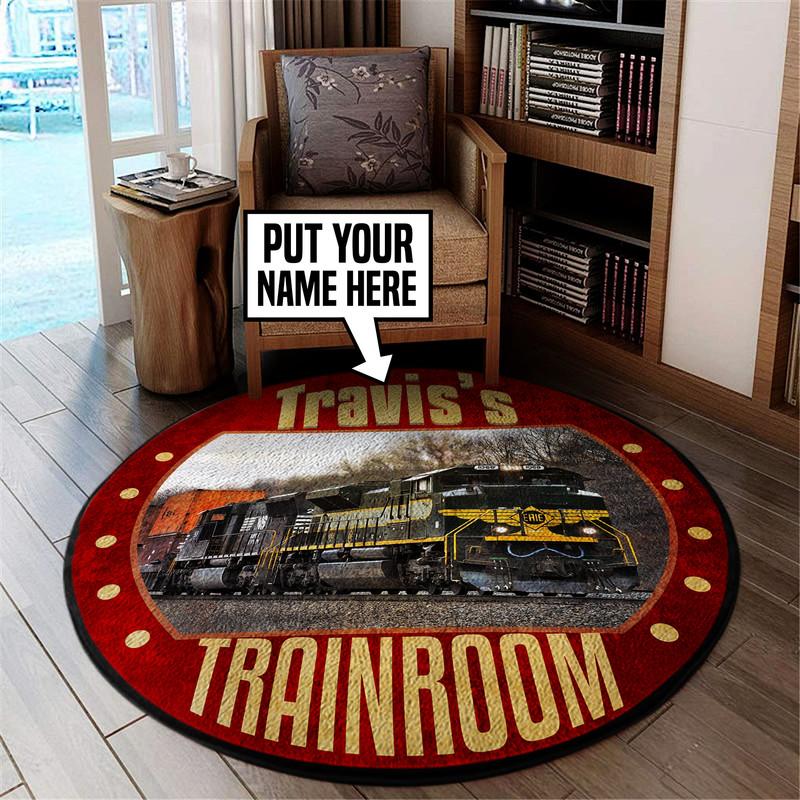 Personalized Erie Railroad Living Room Round Mat Circle Rug 05322