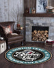Personalized Barber Shop Living Room Round Mat Circle Rug 06746