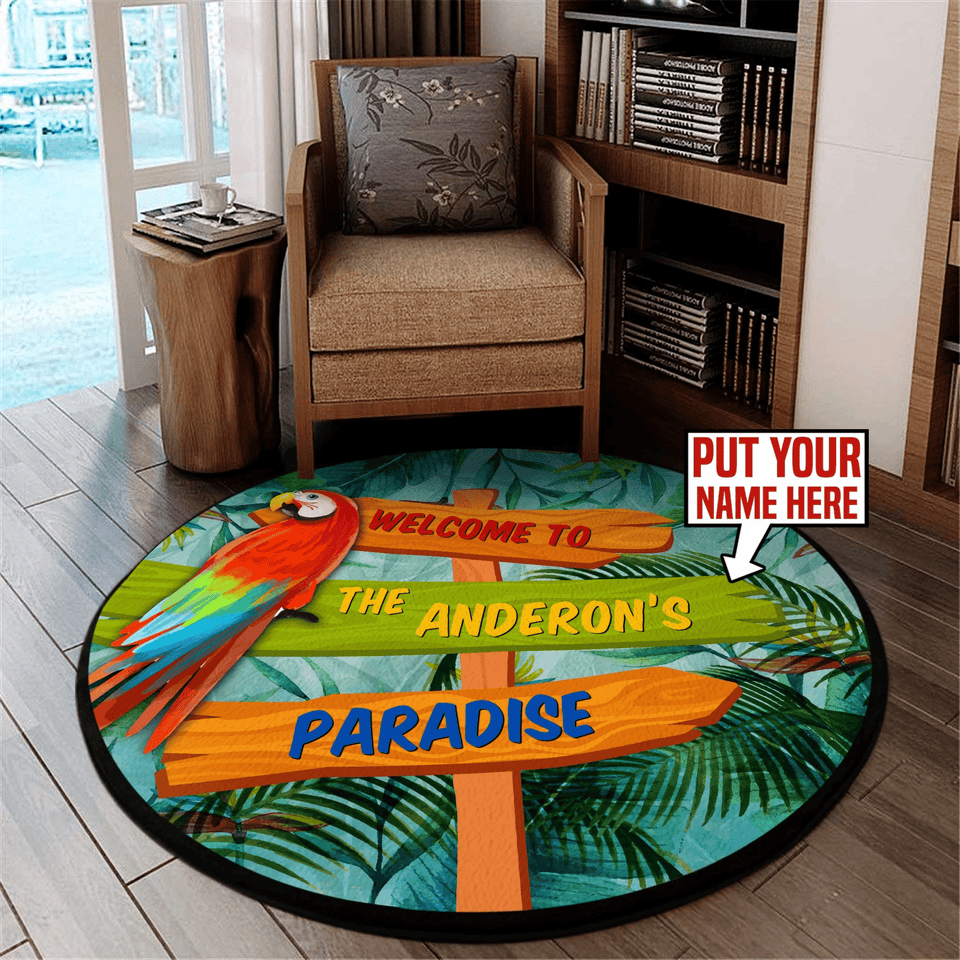 Personalized Beach Bar Living Room Round Mat Circle Rug 06491