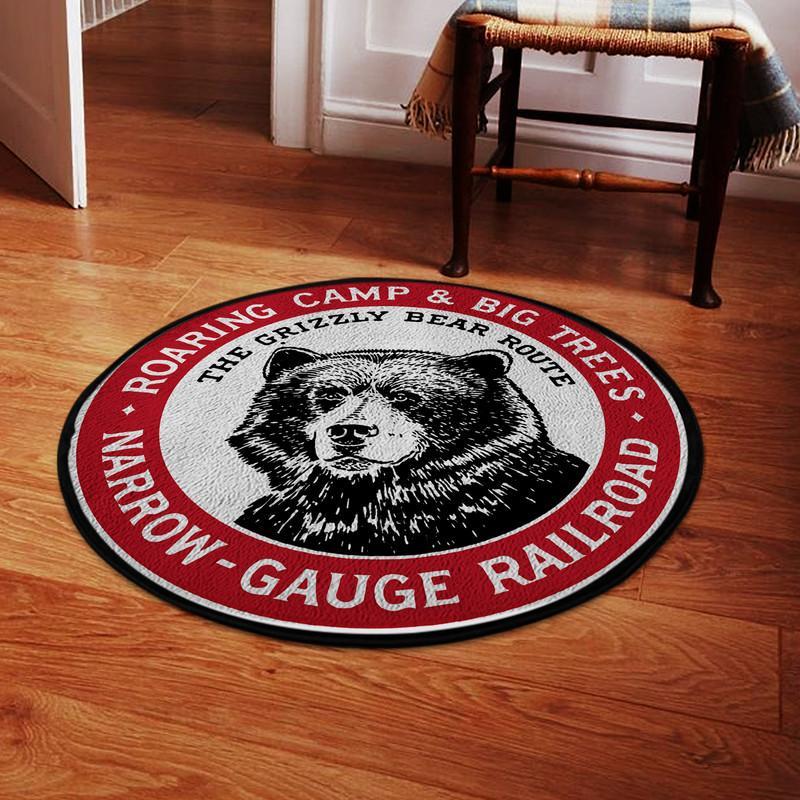 Grizzly Living Room Round Mat Circle Rug Roaring Camp and Big