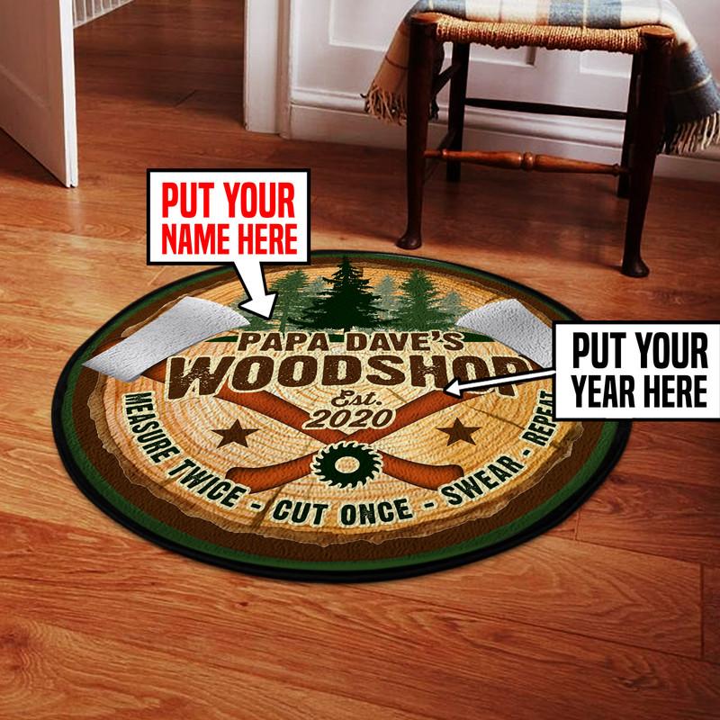 Personalized Workshop Living Room Round Mat Circle Rug 06265