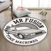 Btf Living Room Round Mat Circle Rug Back to the Future Delorean