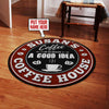 Personalized Coffee House Living Room Round Mat Circle Rug 06044
