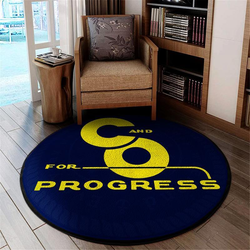 Coprogress Living Room Round Mat Circle Rug C&o for Progress