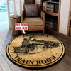 Personalized Train Room Steam Locomotive Living Room Round Mat