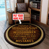 Personalized Woodshop Living Room Round Mat Circle Rug 05435
