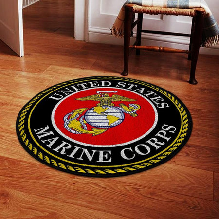 Usmc United State Marine Corps Living Room Round Mat Circle Rug