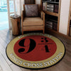 9 3/4 Kings Cross Station Train Living Room Round Mat Circle Rug
