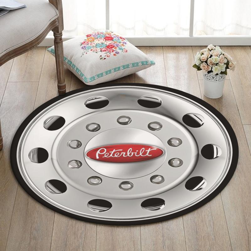 Pete Living Room Round Mat Circle Rug Peterbilt Truck 02047