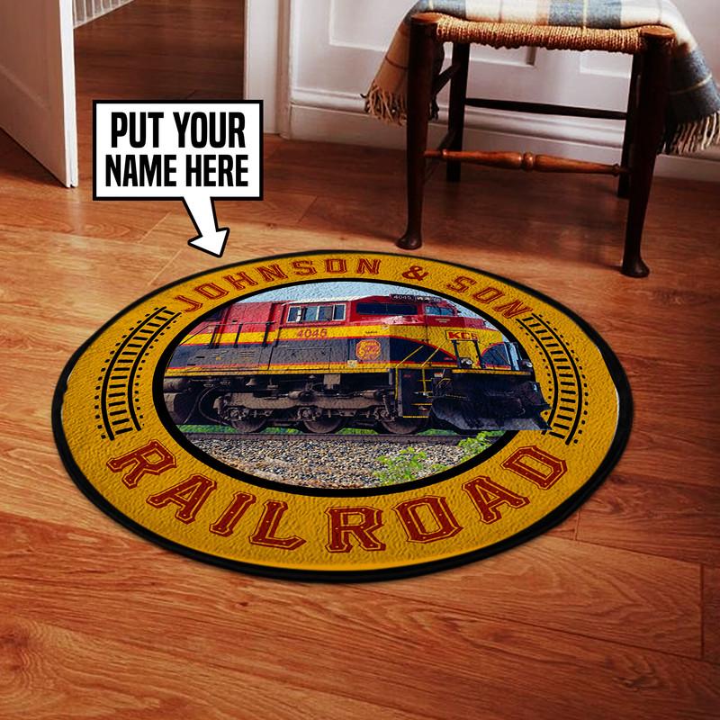 Personalized Kcs Kansas City Southern Railroad Living Room Round