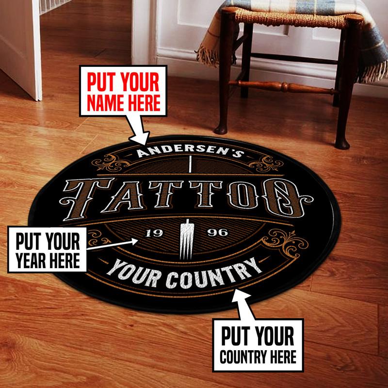 Personalized Tattoo Living Room Round Mat Circle Rug 05939