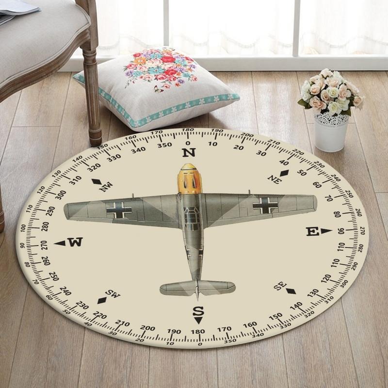 Me109 Living Room Round Mat Circle Rug Messerschmitt Me 109 03500