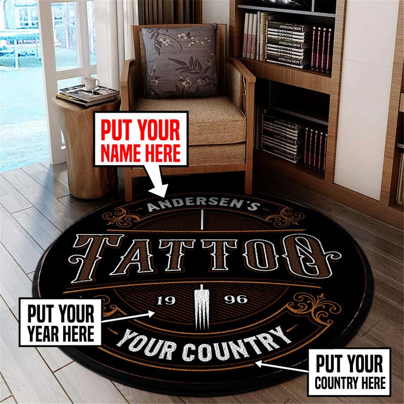 Personalized Tattoo Living Room Round Mat Circle Rug 05939