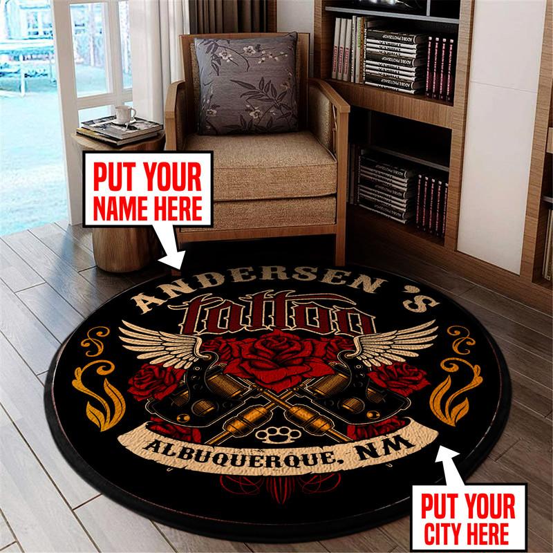 Personalized Tattoo Living Room Round Mat Circle Rug 05979
