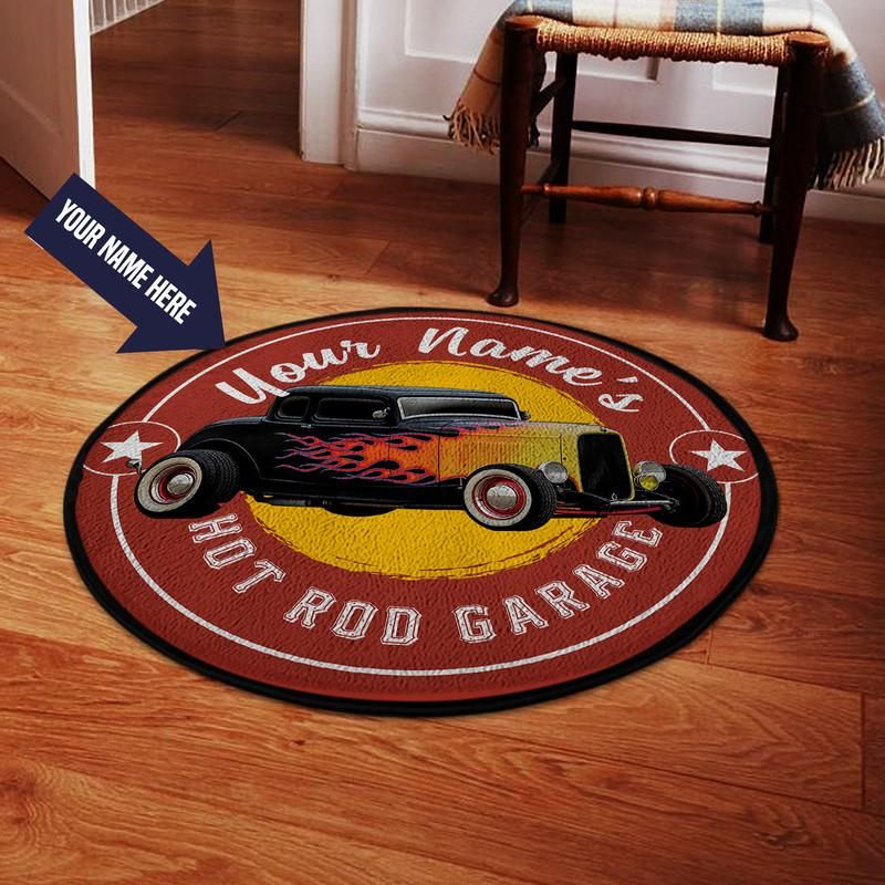 Personalize Vintage Living Room Round Mat Circle Rug Living Room
