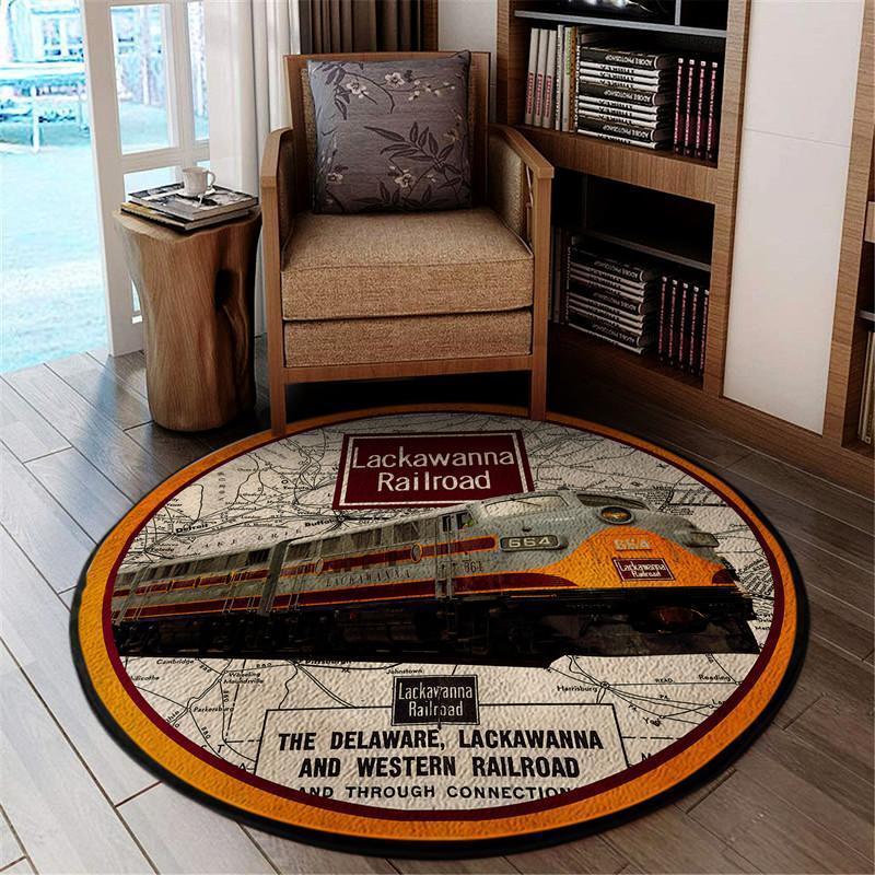 Lackawanna Railroad Living Room Round Mat Circle Rug 05257