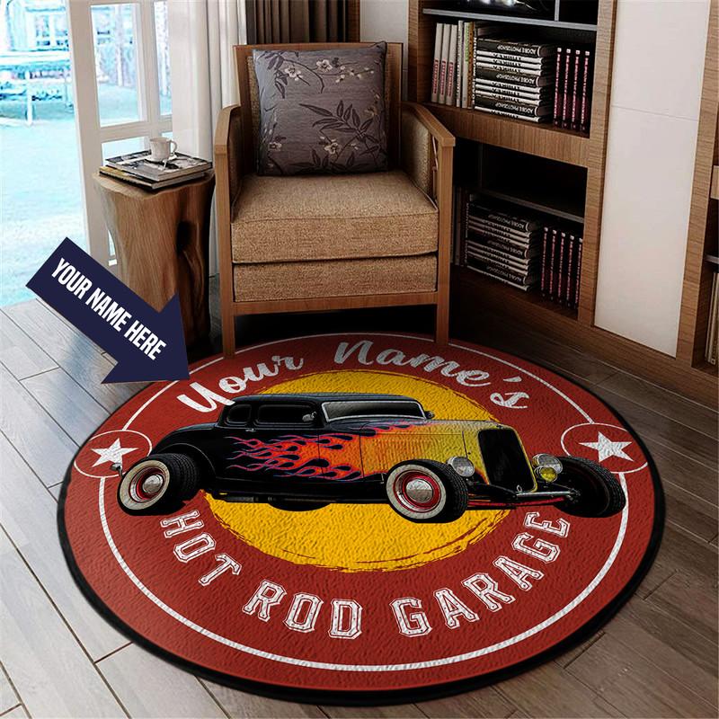 Personalize Vintage Living Room Round Mat Circle Rug Living Room