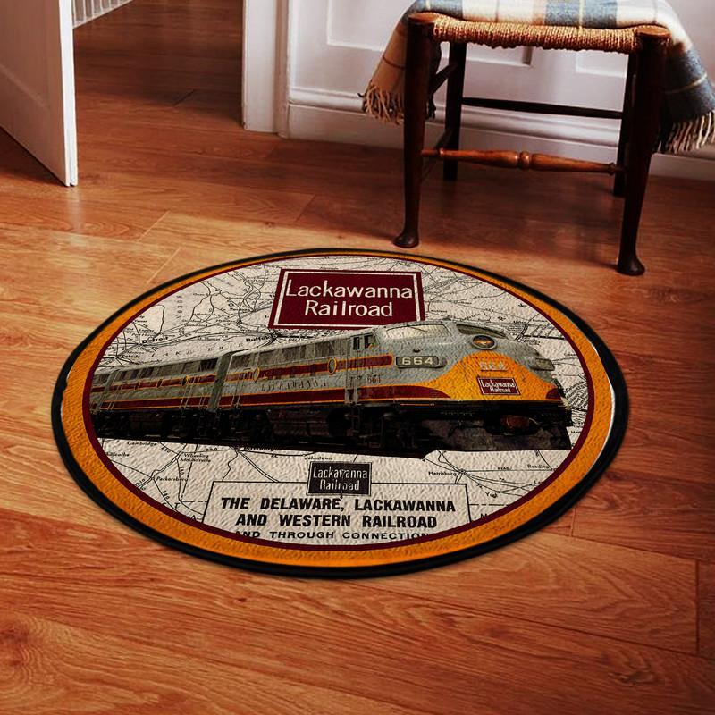 Lackawanna Railroad Living Room Round Mat Circle Rug 05257