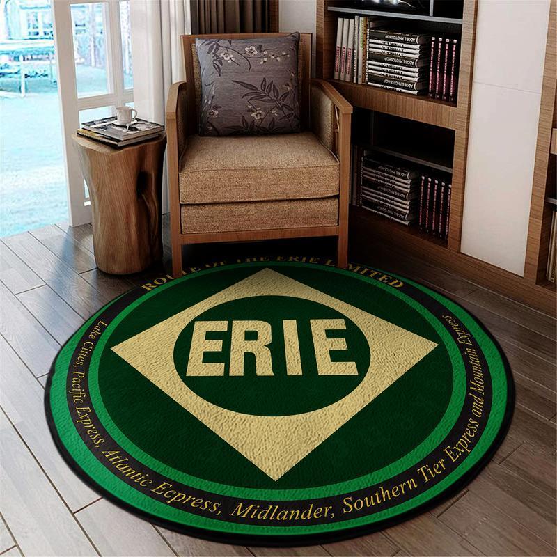 Erie Living Room Round Mat Circle Rug Erie Lackawanna Railroad