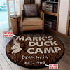 Personalized Welcome to Duck Camp Living Room Round Mat Circle