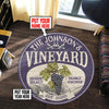 Personalized Vineyard Winery Living Room Round Mat Circle Rug