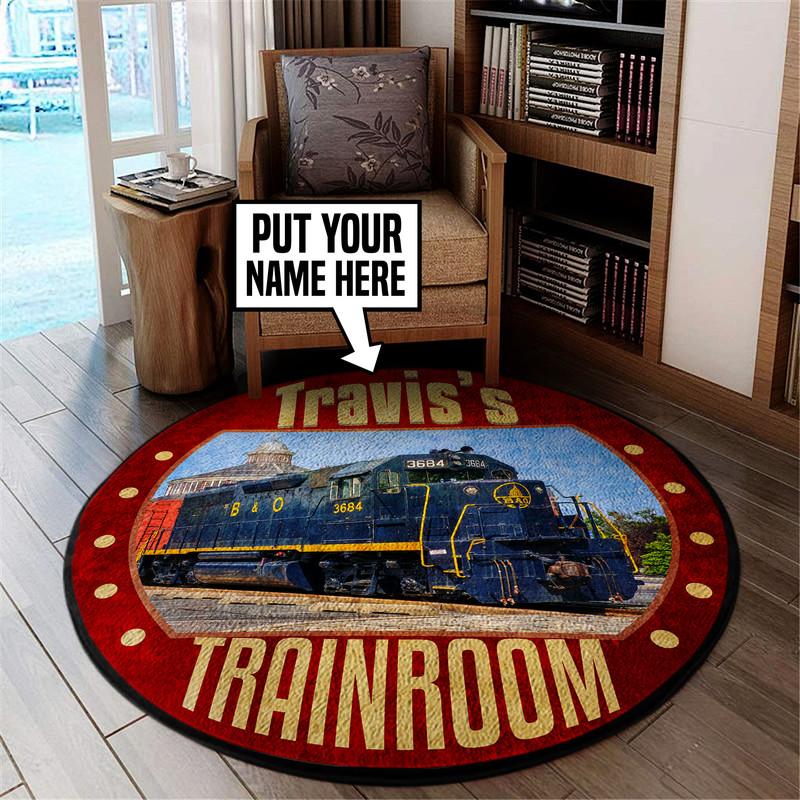 Personalized the Baltimore and Ohio Railroad Living Room Round