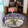 Personalized Vineyard Winery Living Room Round Mat Circle Rug