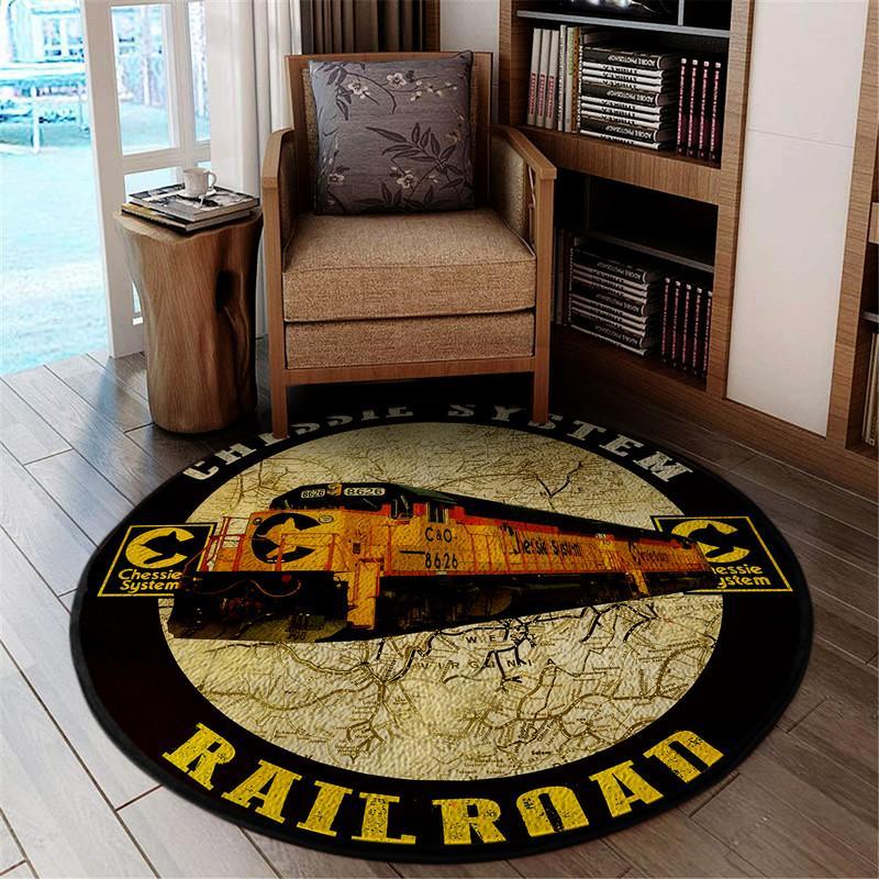 Chessie System Locomotive Rairoad Living Room Round Mat Circle