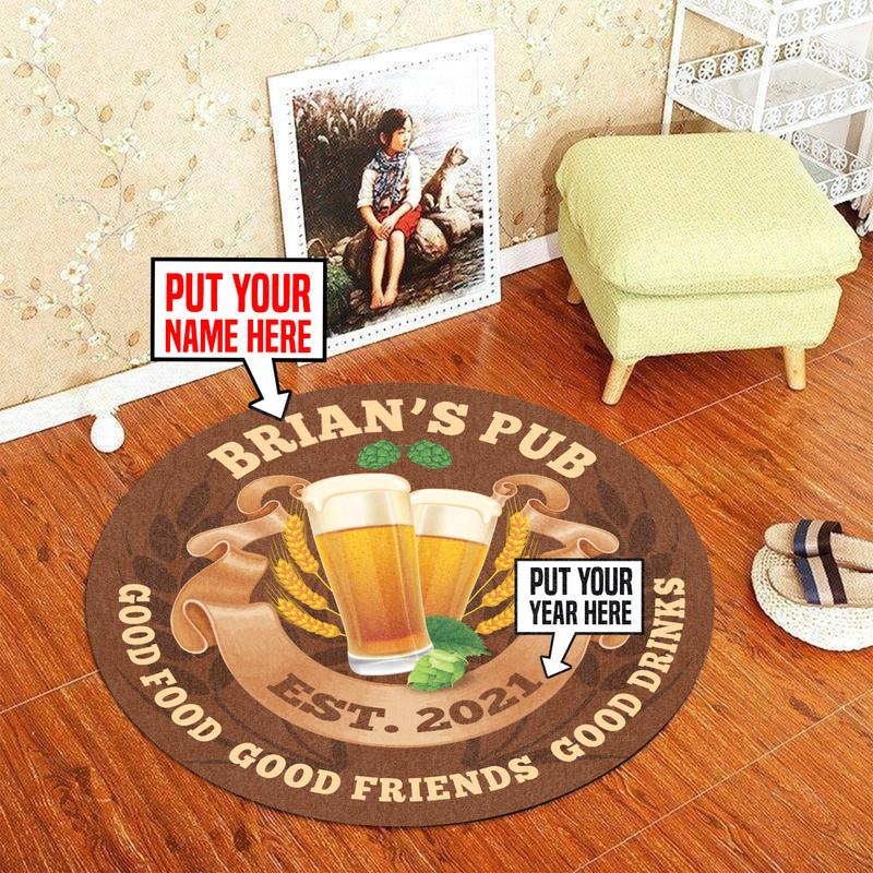 Personalized Pub Good Food Good Friends Good Drinks Living Room