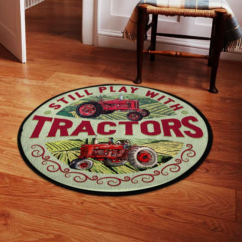 Still Play With Tractors Case Ih Living Room Round Mat Circle