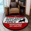 Protected by German Shepherd Security Force Living Room Round