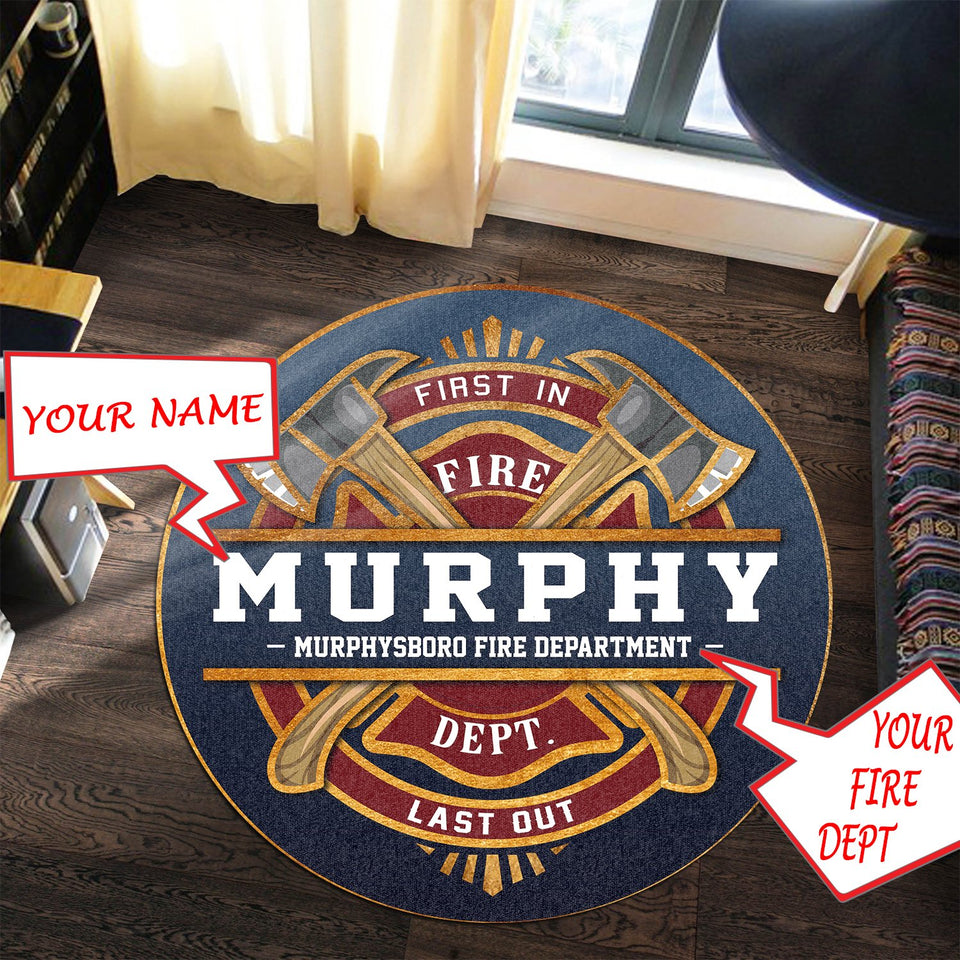 Personalized Firefighter Brotherhood Living Room Round Mat