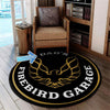 Personalize Dad's Firebird Garage Living Room Round Mat Circle