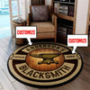 Personalized Anvil Hammer Blacksmith Living Room Round Mat