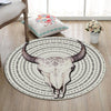 Bull Skull Cow Girl Wild West Living Room Round Mat Circle Rug