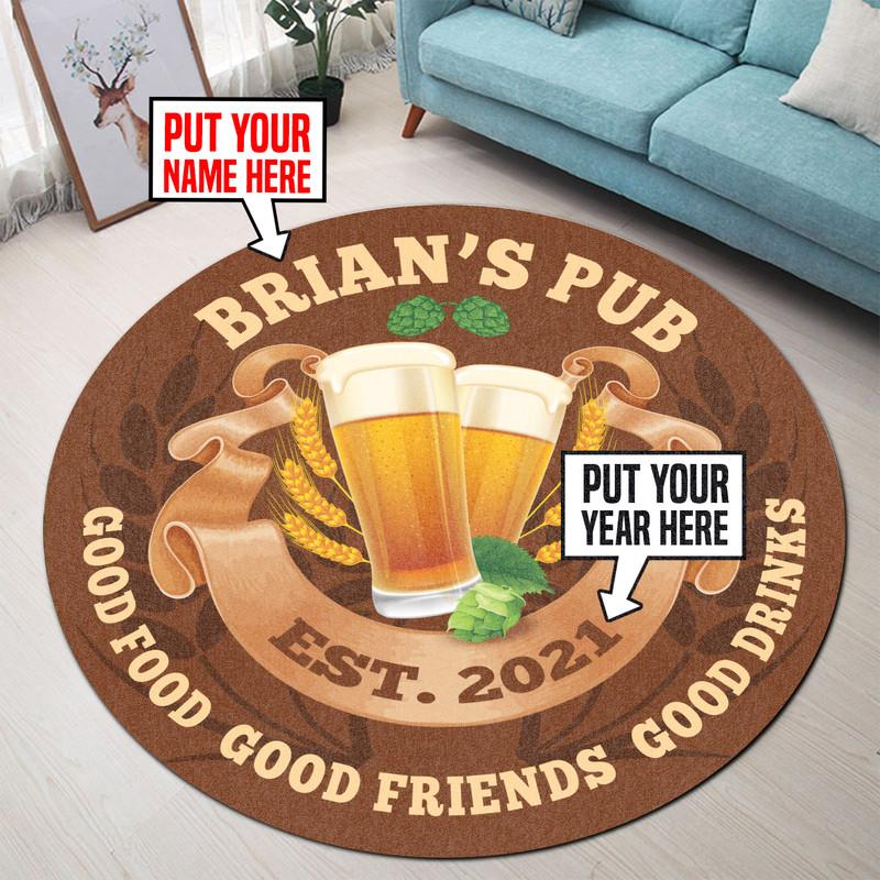 Personalized Pub Good Food Good Friends Good Drinks Living Room