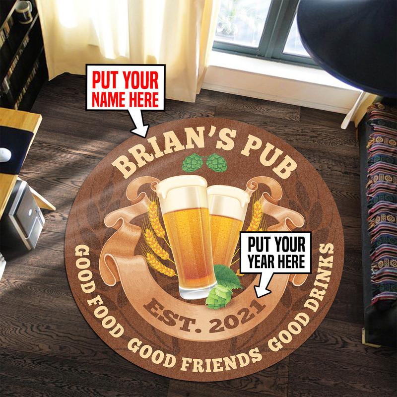 Personalized Pub Good Food Good Friends Good Drinks Living Room