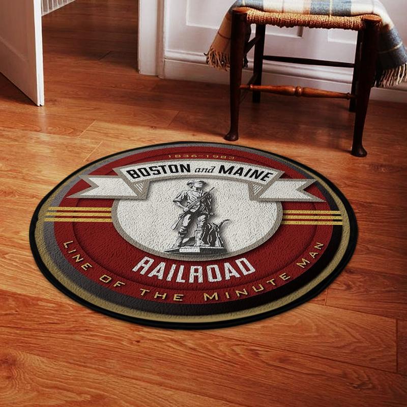 Bnmrr Living Room Round Mat Circle Rug Boston and Maine Railroad