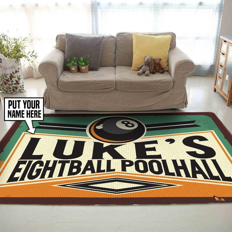 Personalized Billiards 8ball Living Room Round Mat Circle Rug