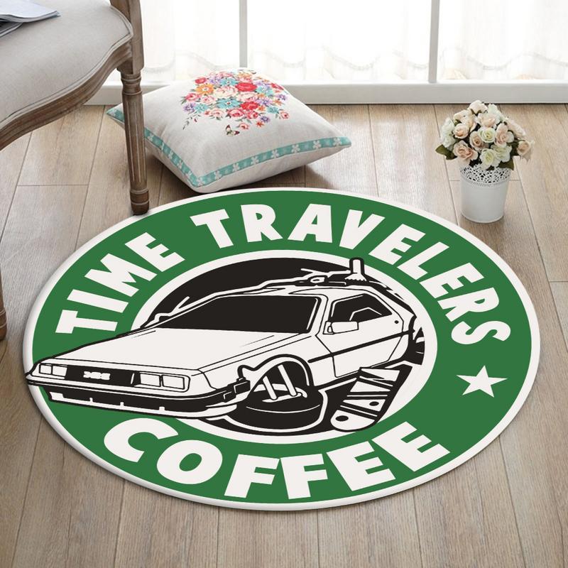 Living Room Round Mat Circle Rug Back to the Future Marty Mcfly