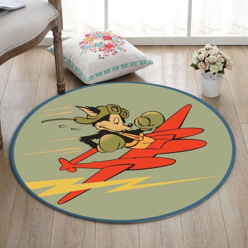 Aircraft Living Room Round Mat Circle Rug 428th Fighter Squadron